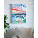 24" H x 18" L Textured Canvas, Watercolor Sailboat