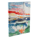 24" H x 18" L Textured Canvas, Watercolor Sailboat