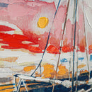 24" H x 18" L Textured Canvas, Watercolor Sailboat