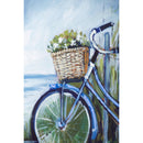 24" H x 24" L Textured Canvas, Coastal Shore with Bike