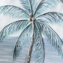 16" L x 16" H Round Canvas Wall Art, Palm Tree