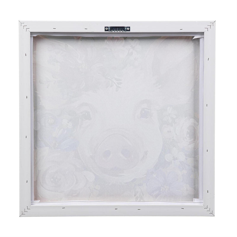 Canvas Wall Art with Wooden Frame, Pig, 24" L x 24" H