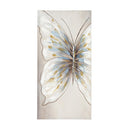 15 "L x 32" H Hand Painted Canvas, Butterflies, Set of 2