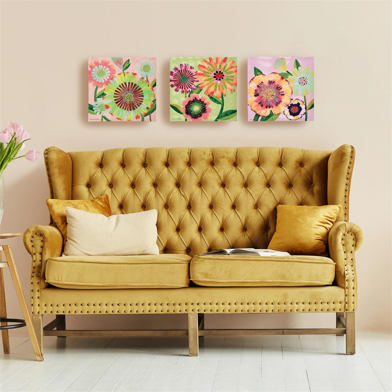 Pastel Flowers Canvas Wall D√©cor, 12" H x 12" L