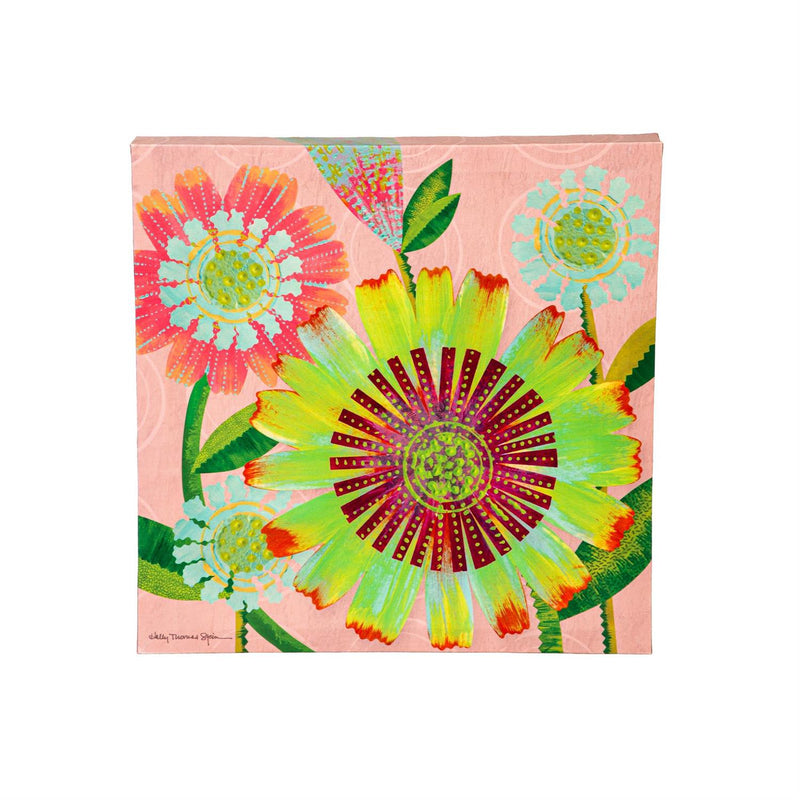 Pastel Flowers Canvas Wall D√©cor, 12" H x 12" L