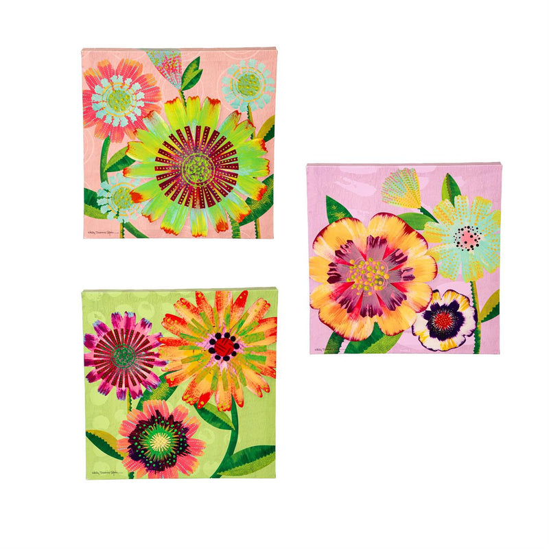 Pastel Flowers Canvas Wall D√©cor, 12" H x 12" L