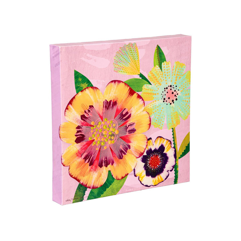 Pastel Flowers Canvas Wall D√©cor, 12" H x 12" L