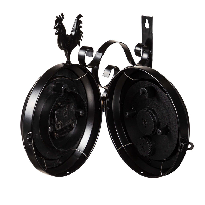 Petal & Plow Outdoor Wall D√©cor, Clock, Metal, Rooster
