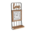 13" x 28" Home Wall Clock and Shelf