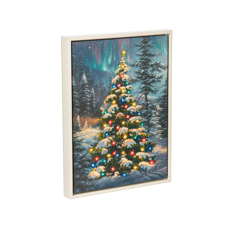 16" H x 12" L LED Christmas Canvas with White Frame
