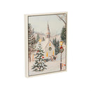 16" H x 12" L LED Christmas Canvas with White Frame
