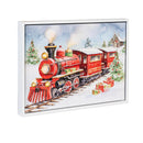 North Pole Express Wall Decor, LED Canvas with White Frame, Holiday Scenes, 16" L x 12" H, Asst of 3