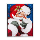 Traditional Santa Wall Decor, LED Canvas with White Frame, Classic Santa, 16" L x 12" H