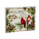 20" L x 16" H LED Indoor Canvas, Holiday Church with Cardinals