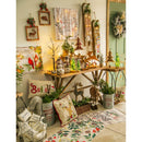 20" L x 16" H LED Indoor Canvas, Holiday Church with Cardinals