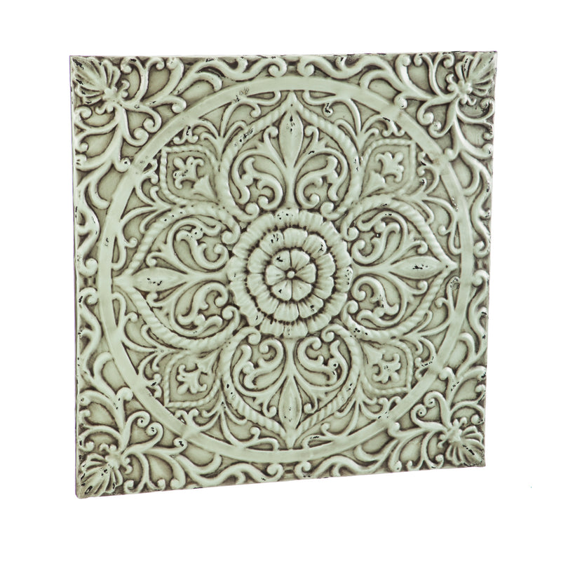 Vintage Blue Flower Metal Wall Art