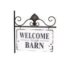 Outdoor Metal Hanging Sign, Welcome to Our Barn