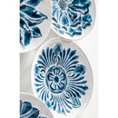 Six Round Plate Blue and White Embossed Wall Decor,6m538