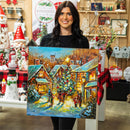24" H x 24" L Christmas Village Metal Wall Décor