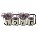 Galvanized Metal Wall Pockets "LOVE"