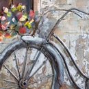 24"x24" Metal Painted Countryside Bike with Florals Wall Décor