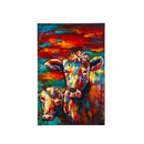 24" x 36" Metal Colorful Cows Wall Art