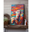 24" x 36" Metal Colorful Cows Wall Art
