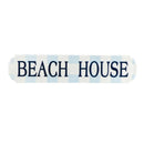 Bl/Wht Checked Beach House Sign