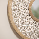 Blue Coastal Indoor Wall D√©cor, Alternative Wall, Macrame Circular Mirror, 25"