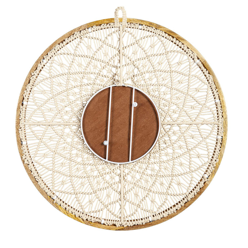 Blue Coastal Indoor Wall D√©cor, Alternative Wall, Macrame Circular Mirror, 25"