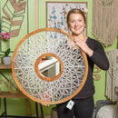 Blue Coastal Indoor Wall D√©cor, Alternative Wall, Macrame Circular Mirror, 25"