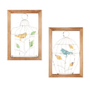 10.25"L x 15"H Wood and Metal Wall Décor, Birdcages, Set of 2