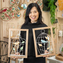 10.25"L x 15"H Wood and Metal Wall Décor, Birdcages, Set of 2