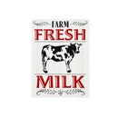 11.5"L x 15.5"H Metal USA Wall Decor, Farm Fresh Milk,6m9220