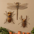 Pollinator Garden Indoor Wall Décor, Metal, Gold Dragonfly, 26" L x 23" H