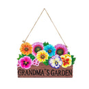 Metal Floral Garden Sign with Jute