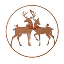 Woodland Storybook Wall Decor, Indoor Metal, Round Reindeer, 20"