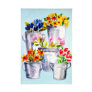 24" H x 36" L Buckets and Floral Outdoor Wall Canvas
