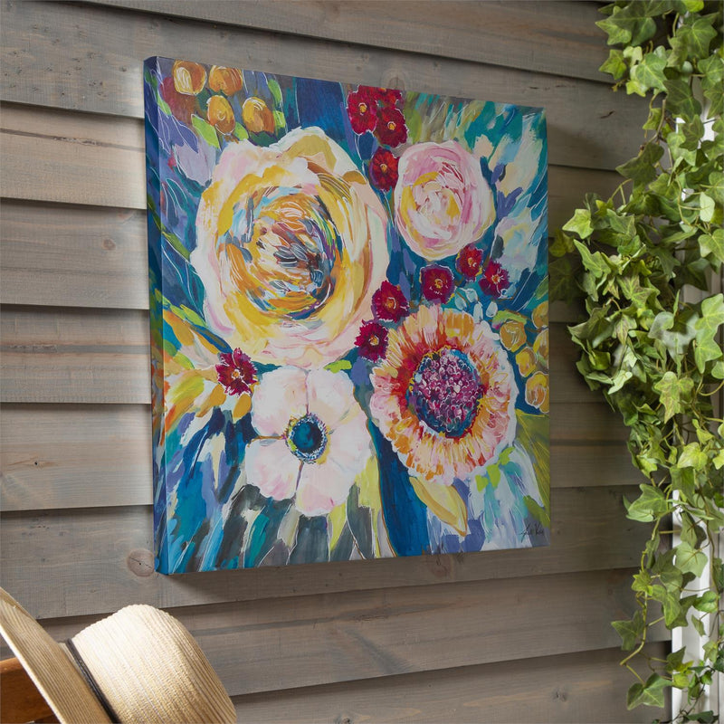24" H x 24" L Outdoor Canvas, Colorful Flower Bouquet