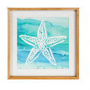 Sand Dollar and Star Fish Paper Wood Frame Wall Art, Set of 2
