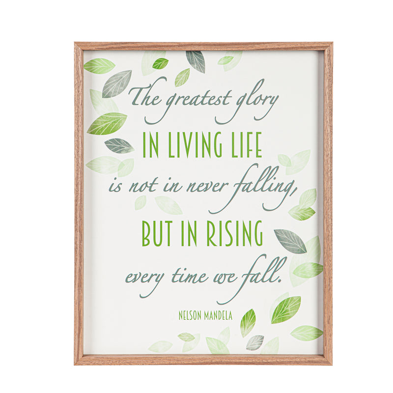 16" x 20" Framed Wood Wall Art, Green Leaves