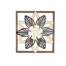 16" H x 16" L Brown Flower Wood and Metal Wall Décor