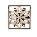 16" H x 16" L Brown Flower Wood and Metal Wall Décor