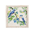 20"L x 20"H Handpainted Basketweave Wall Décor, 2 Blue Birds