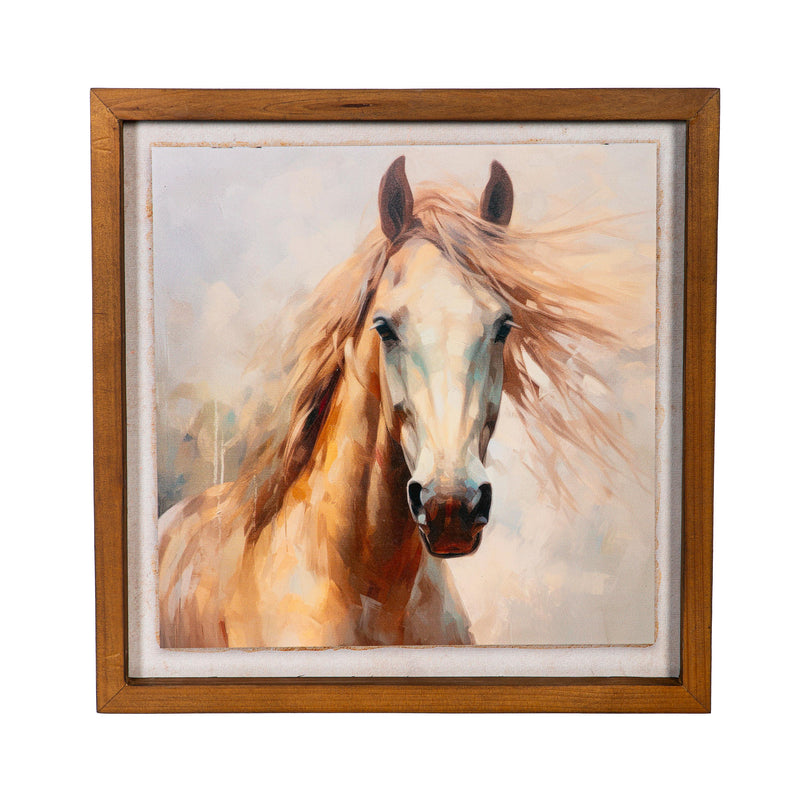 Horse Wooden Wall Decor, 15.8"L x 15.8"H