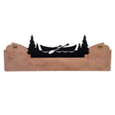 Wood and Metal Sign, Lake & Lodge, 8" H x 23" L