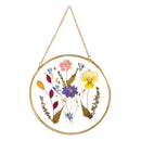 Pressed Flowers Glass Wall Decor, Set of 3