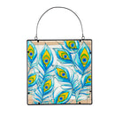 Peacock Stained Glass Wall Art, 16 x 16"