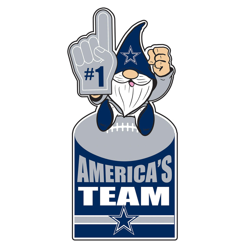 Dallas Cowboys Gnome Metal Sign 10"L x 30"H