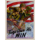 Together We Win US Vintage Military 15.5"L x 11.5"H Metal USA Wall Decor